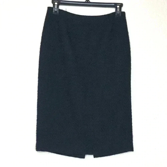 Lafayette 148 Tweed Wool Pencil Skirt Black size 0 - Picture 1 of 8